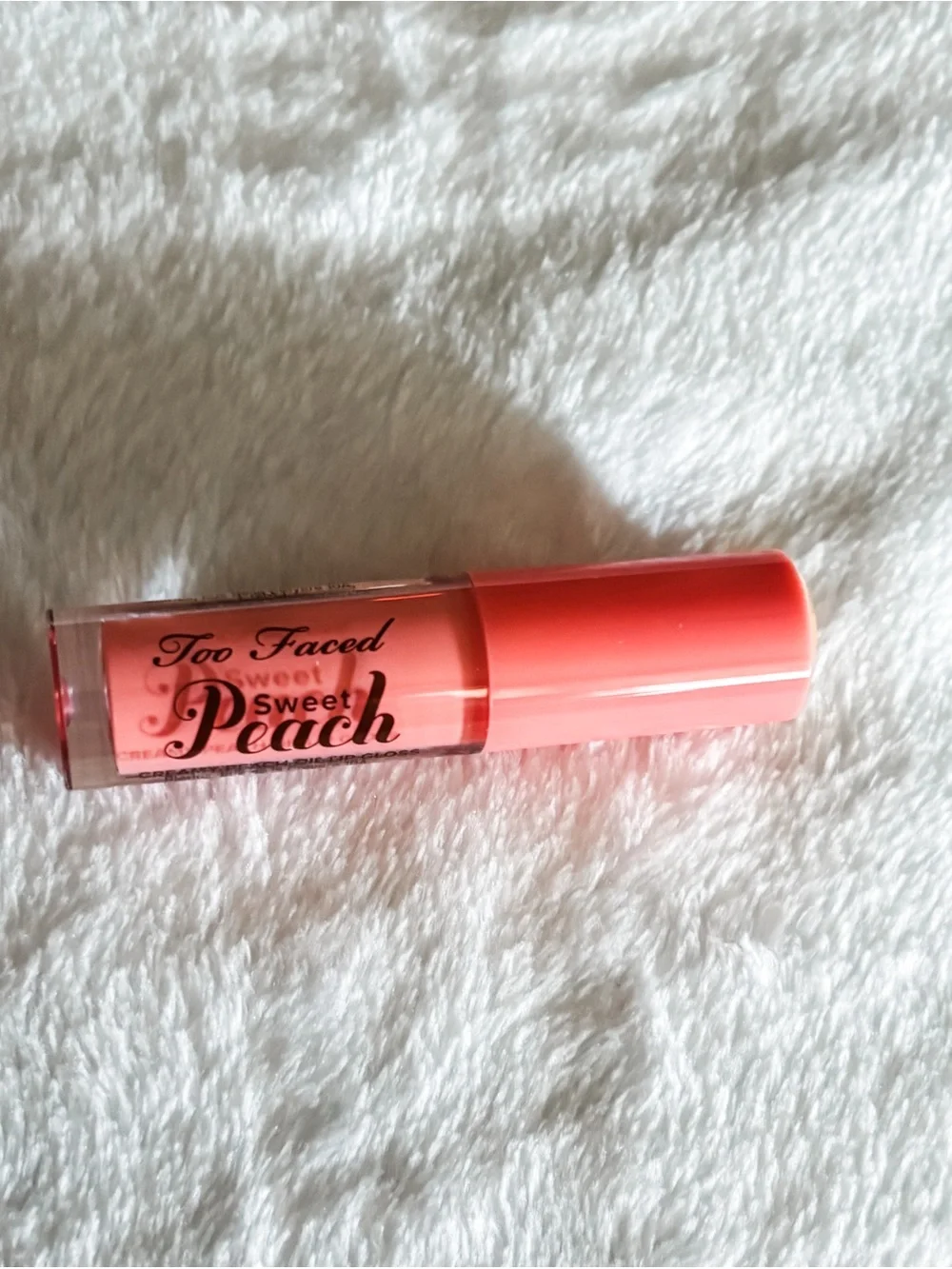 NIB! Too Faced Sweet Peach Creamy Peach Oil Lip Gloss - 0.4oz